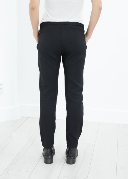 Pantalon slim à fermeture éclair latérale en noir