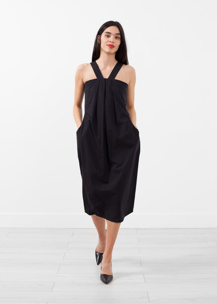 Robe à poches et bretelles en V