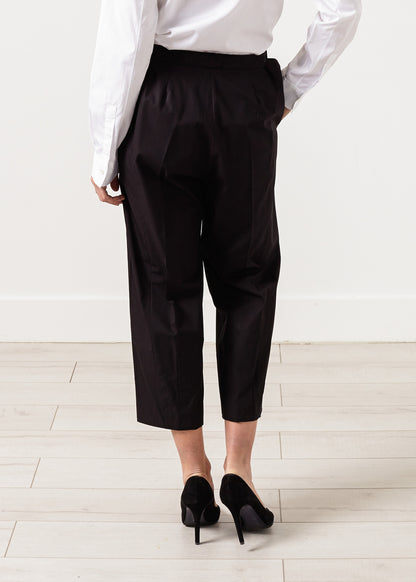 Pantalon large court en noir