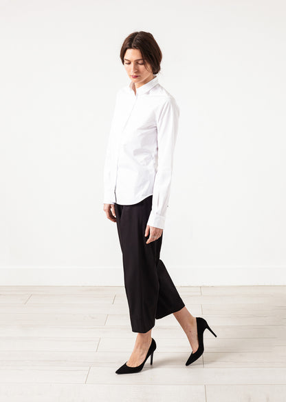 Pantalon large court en noir