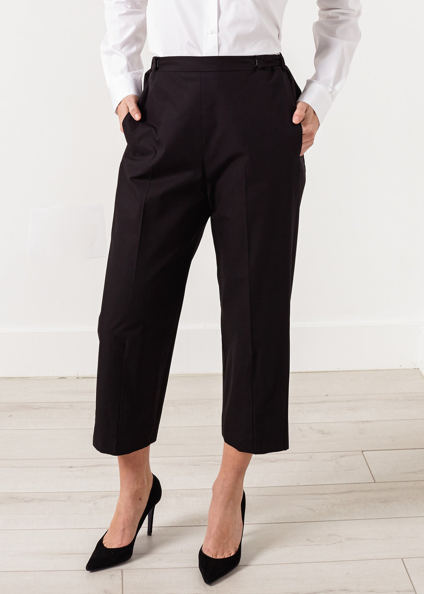 Pantalon large court en noir