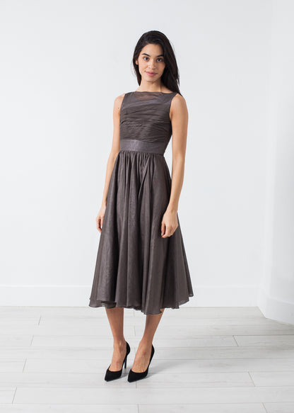 Robe en Voile Gris Perle