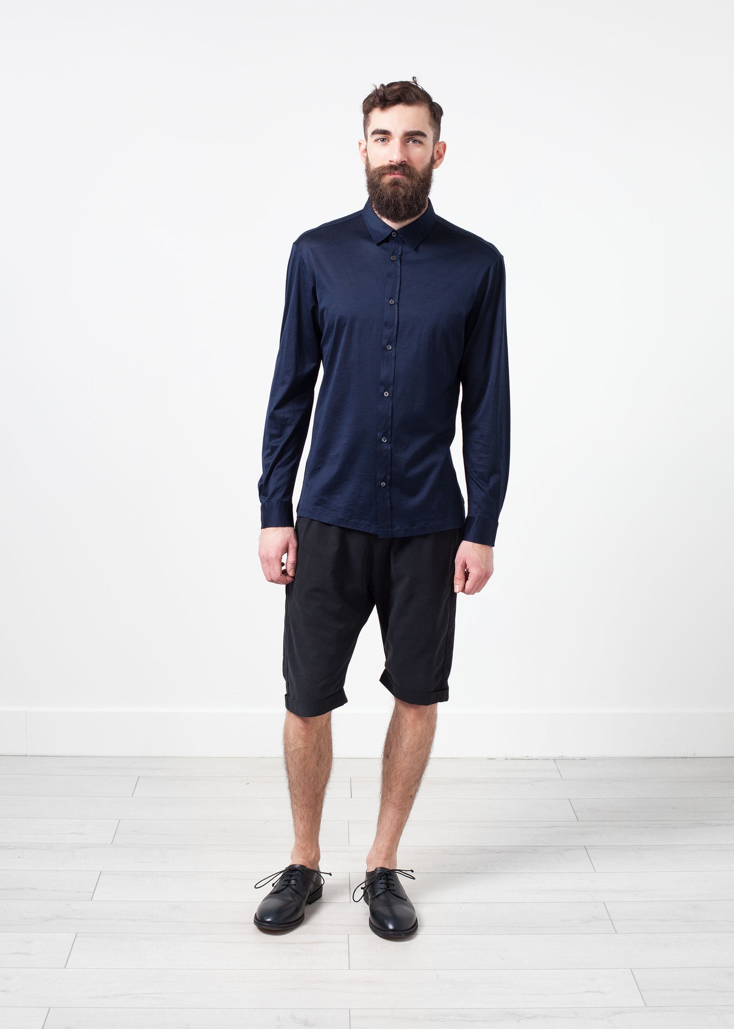 Chemise boutonnée Scotland en bleu marine