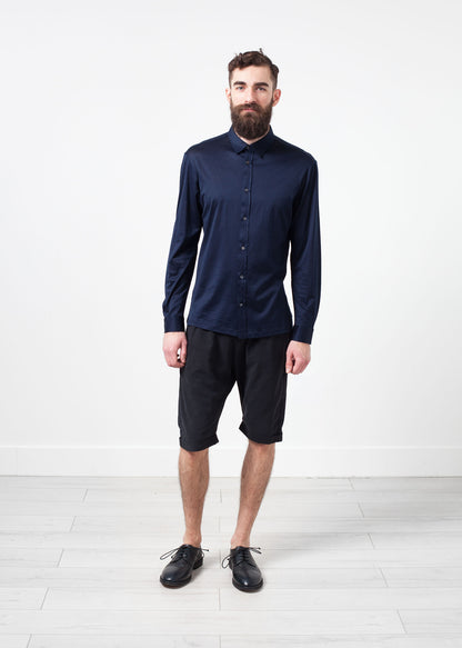 Chemise boutonnée Scotland en bleu marine