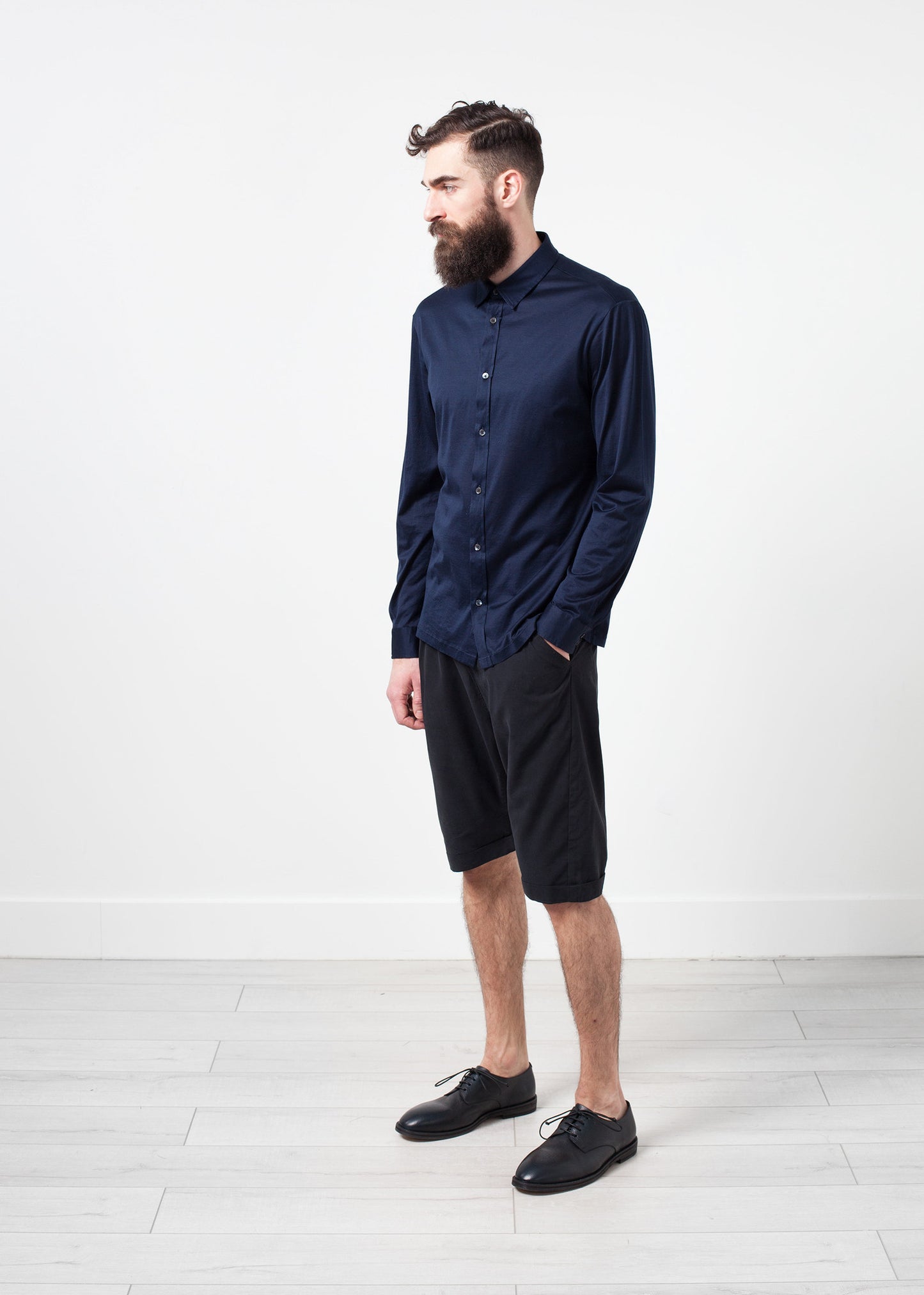 Chemise boutonnée Scotland en bleu marine