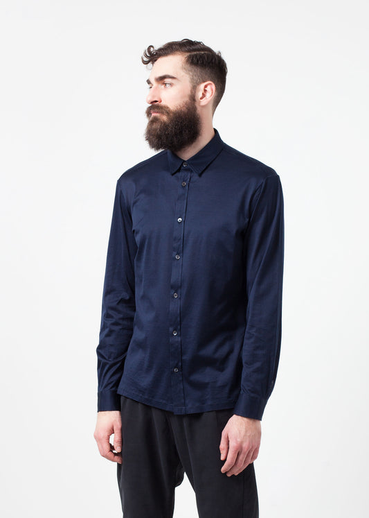 Chemise boutonnée Scotland en bleu marine
