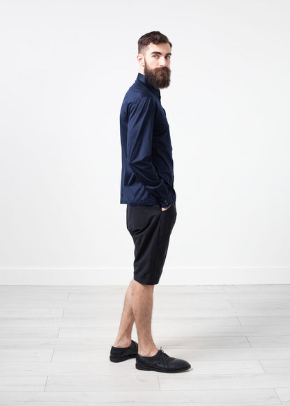 Chemise boutonnée Scotland en bleu marine