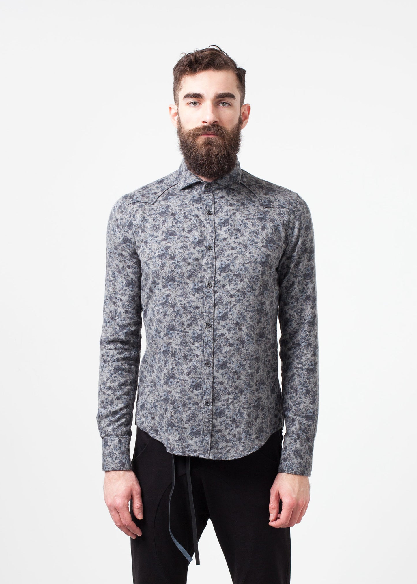 Western Arkansas boutonné en gris floral