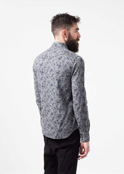 Western Arkansas boutonné en gris floral