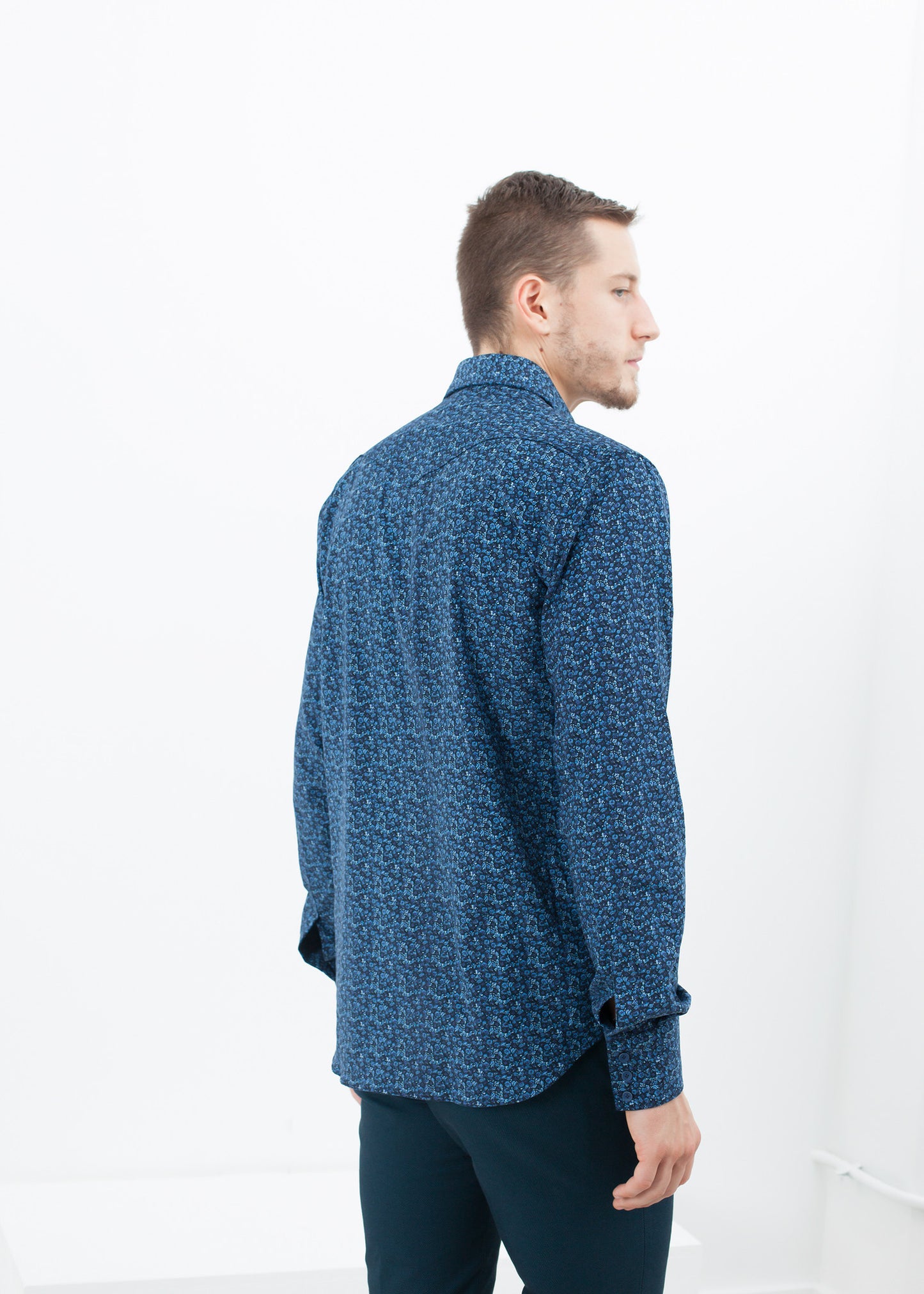 Western Arkansas Button-Up en bleu floral
