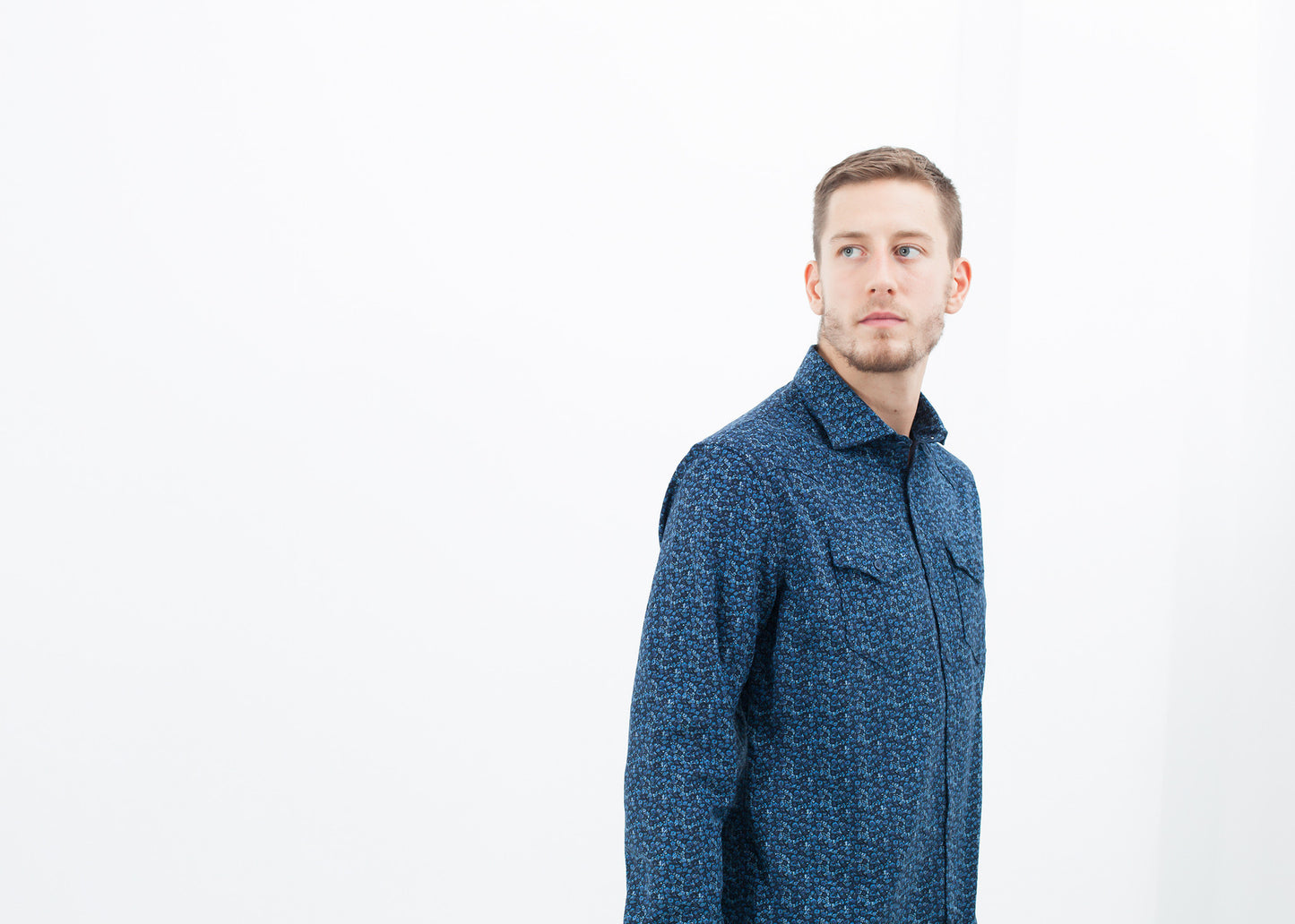 Western Arkansas Button-Up en bleu floral