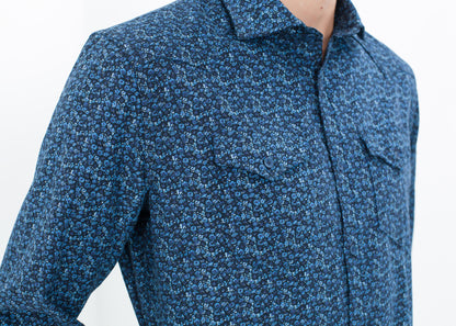 Western Arkansas Button-Up en bleu floral