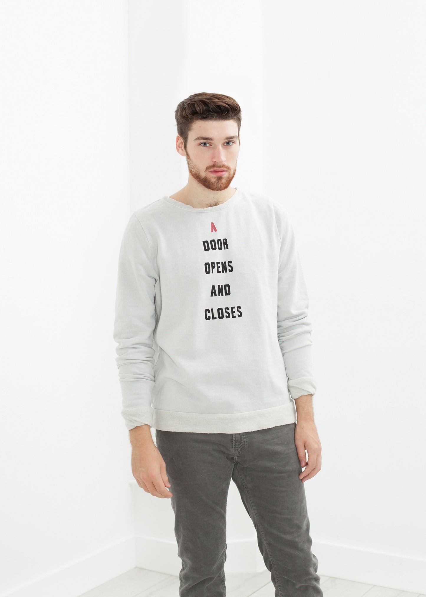 Sweat-shirt vintage en gris clair