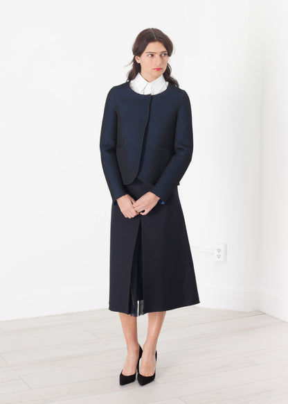 Veste tissée en noir/bleu