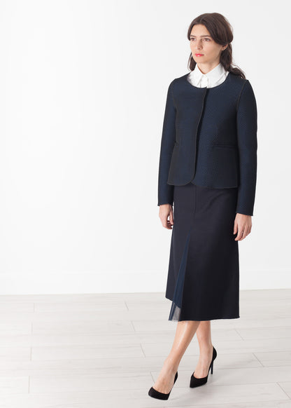 Veste tissée en noir/bleu