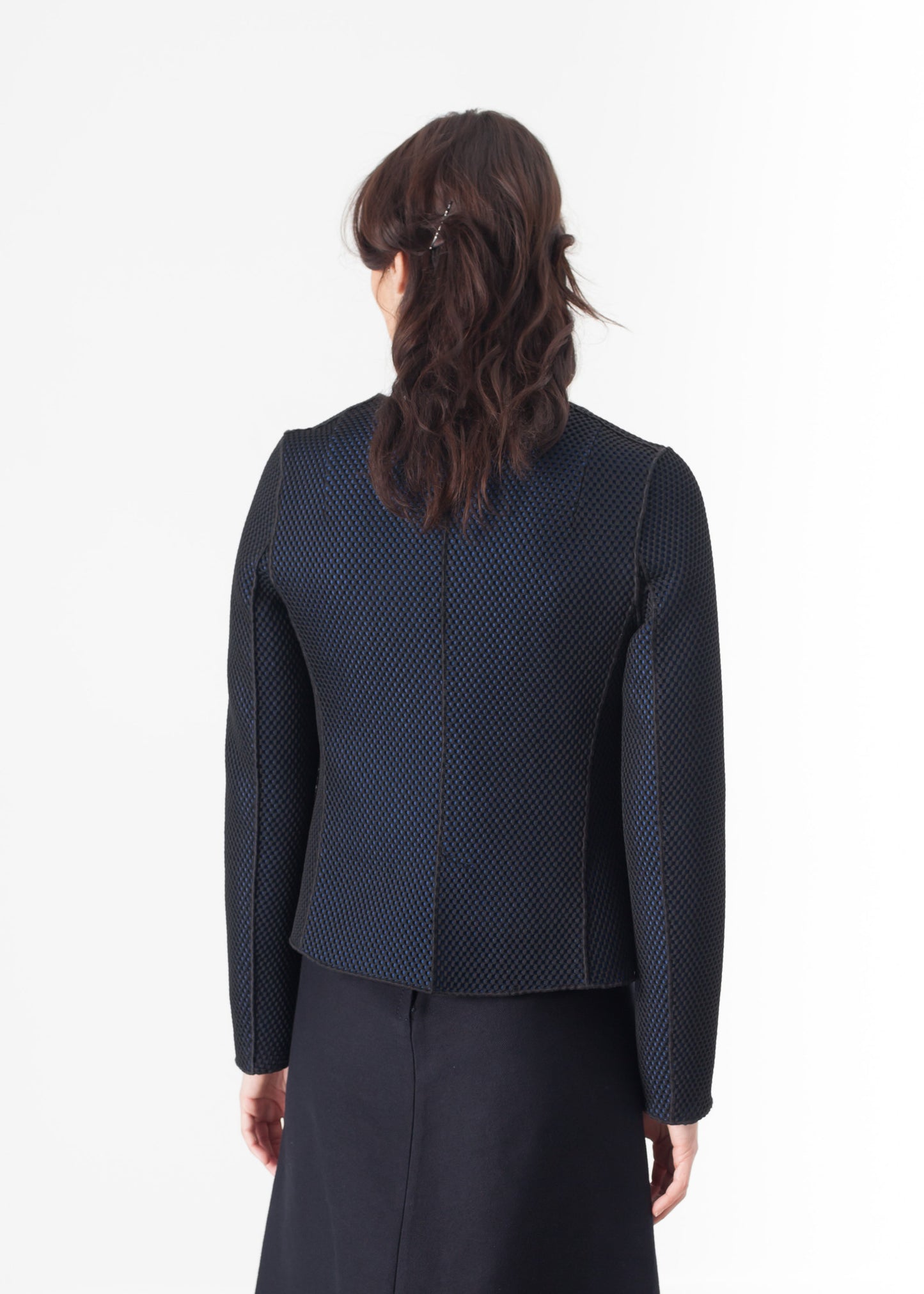 Veste tissée en noir/bleu