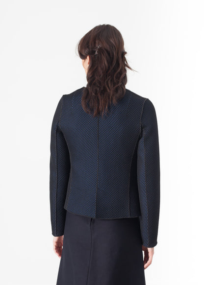 Veste tissée en noir/bleu