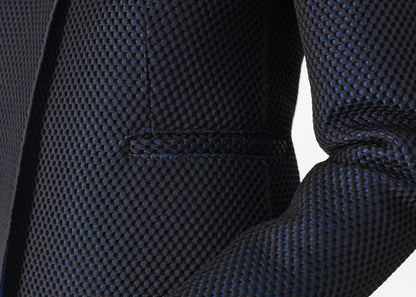 Veste tissée en noir/bleu