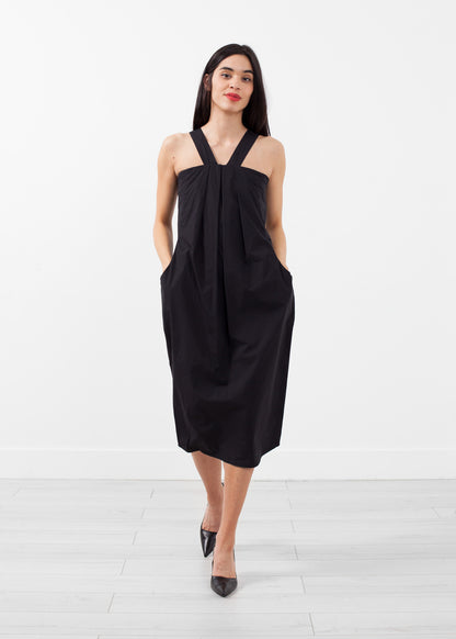 Robe à poches et bretelles en V