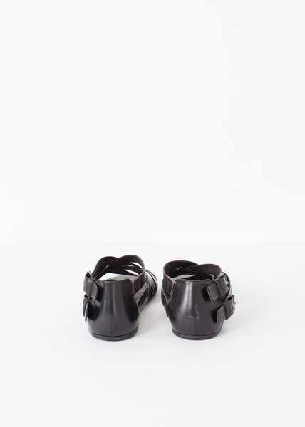 Sandale Wrap en Noir/Acier