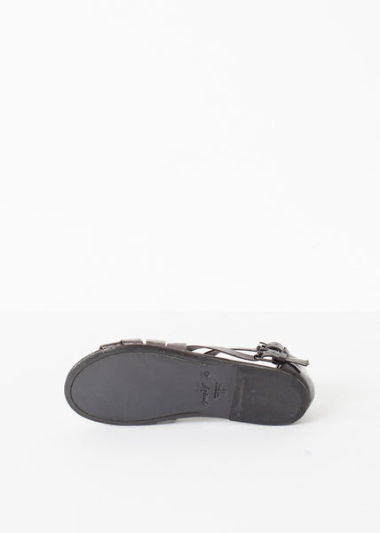 Sandale Wrap en Noir/Acier